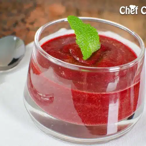 Gaspacho betterave, menthe et cumin au blender