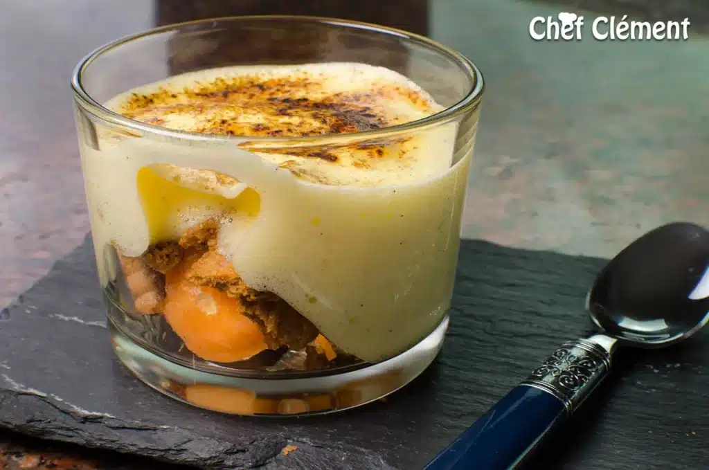 Sabayon cooking chef à l'Amaretto, Melon et Spéculoos 3 Sabayon cooking chef à l'amaretto, billes de melon et spéculoos