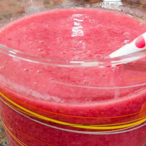 Smoothie Glacé aux Framboises et Litchis